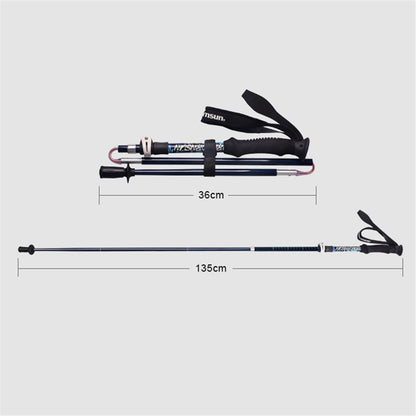 REBORNSUN 115-135cm Telescopic Folding Hiking Poles Carbon Fiber Trekking Poles Walking Sticks for Men and Women