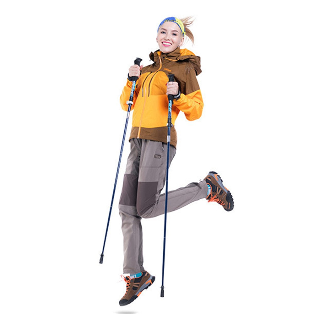 REBORNSUN 115-135cm Telescopic Folding Hiking Poles Carbon Fiber Trekking Poles Walking Sticks for Men and Women
