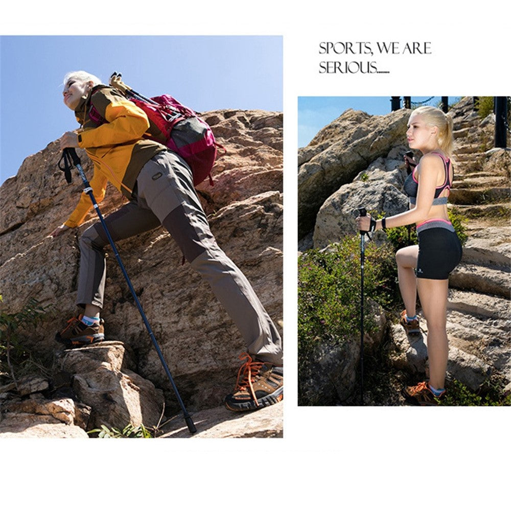 REBORNSUN 115-135cm Telescopic Folding Hiking Poles Carbon Fiber Trekking Poles Walking Sticks for Men and Women