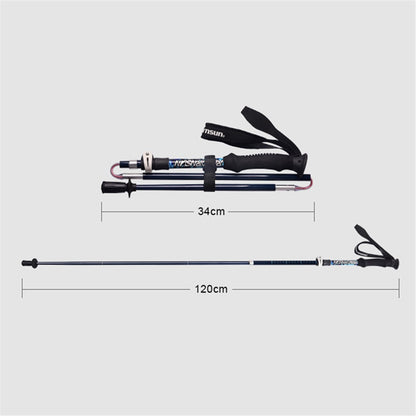 REBORNSUN 105-120cm Mountain Trekking Poles Anti-shock Carbon Fiber Collapsible 5-Section Foldable Walking Hiking Sticks