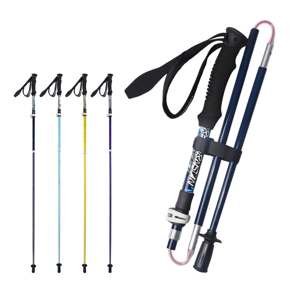 REBORNSUN 105-120cm Mountain Trekking Poles Anti-shock Carbon Fiber Collapsible 5-Section Foldable Walking Hiking Sticks