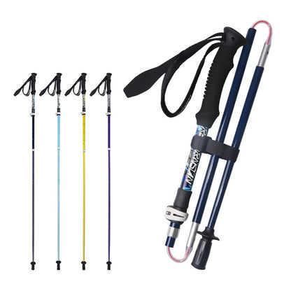 REBORNSUN 105-120cm Mountain Trekking Poles Anti-shock Carbon Fiber Collapsible 5-Section Foldable Walking Hiking Sticks