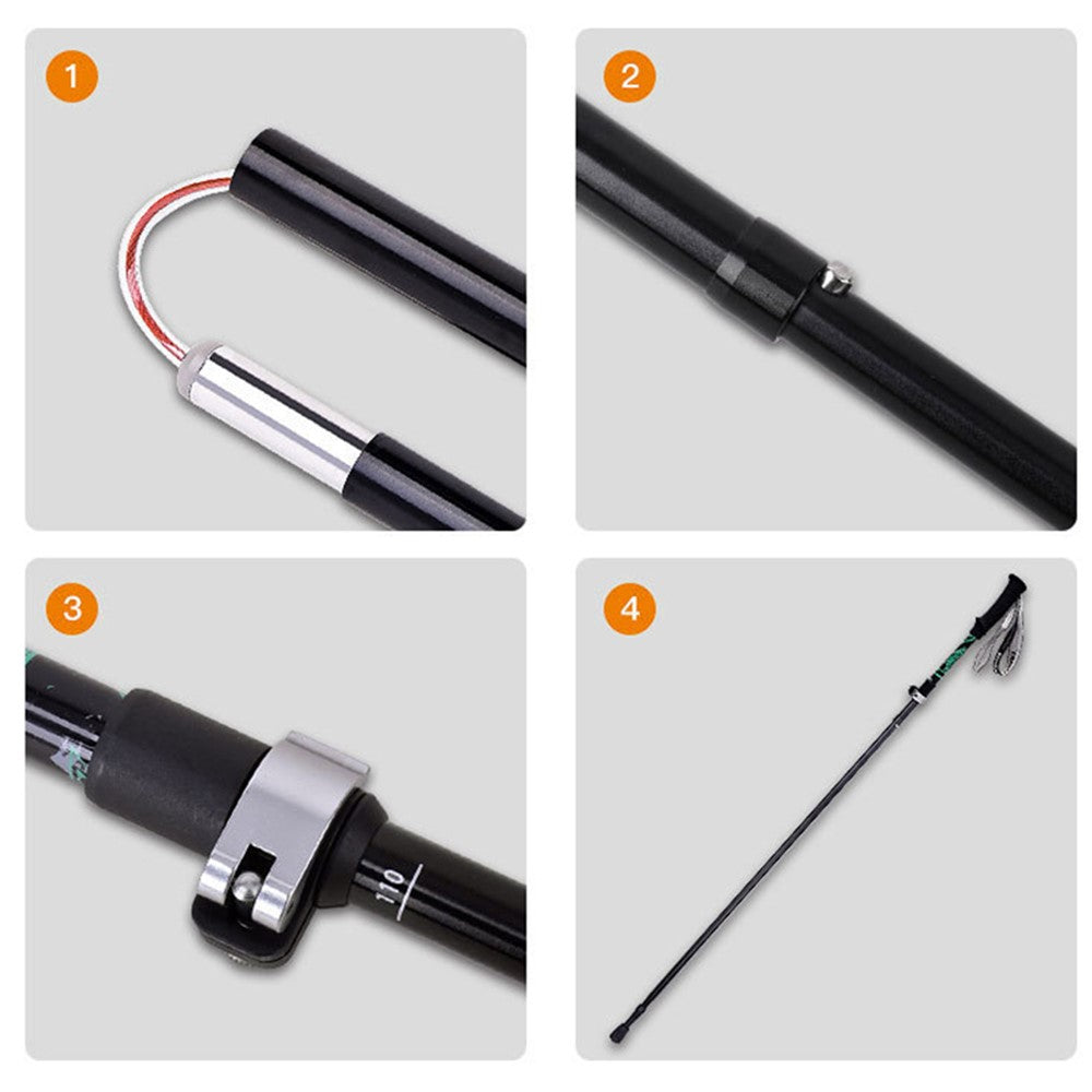 REBORNSUN RBZDGR1017 Carbon Fiber Mountain Trekking Poles Anti-shock Lightweight Foldable Walking Hiking Sticks