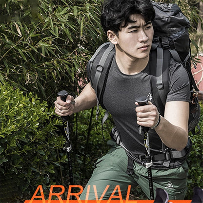 REBORNSUN RBZD0304 Folding Aluminum Alloy Trekking Pole 5-Section Ultra-Light Hiking Stick Adjustable Outdoor Ultra-Short Hiking Pole with External Safe Lock