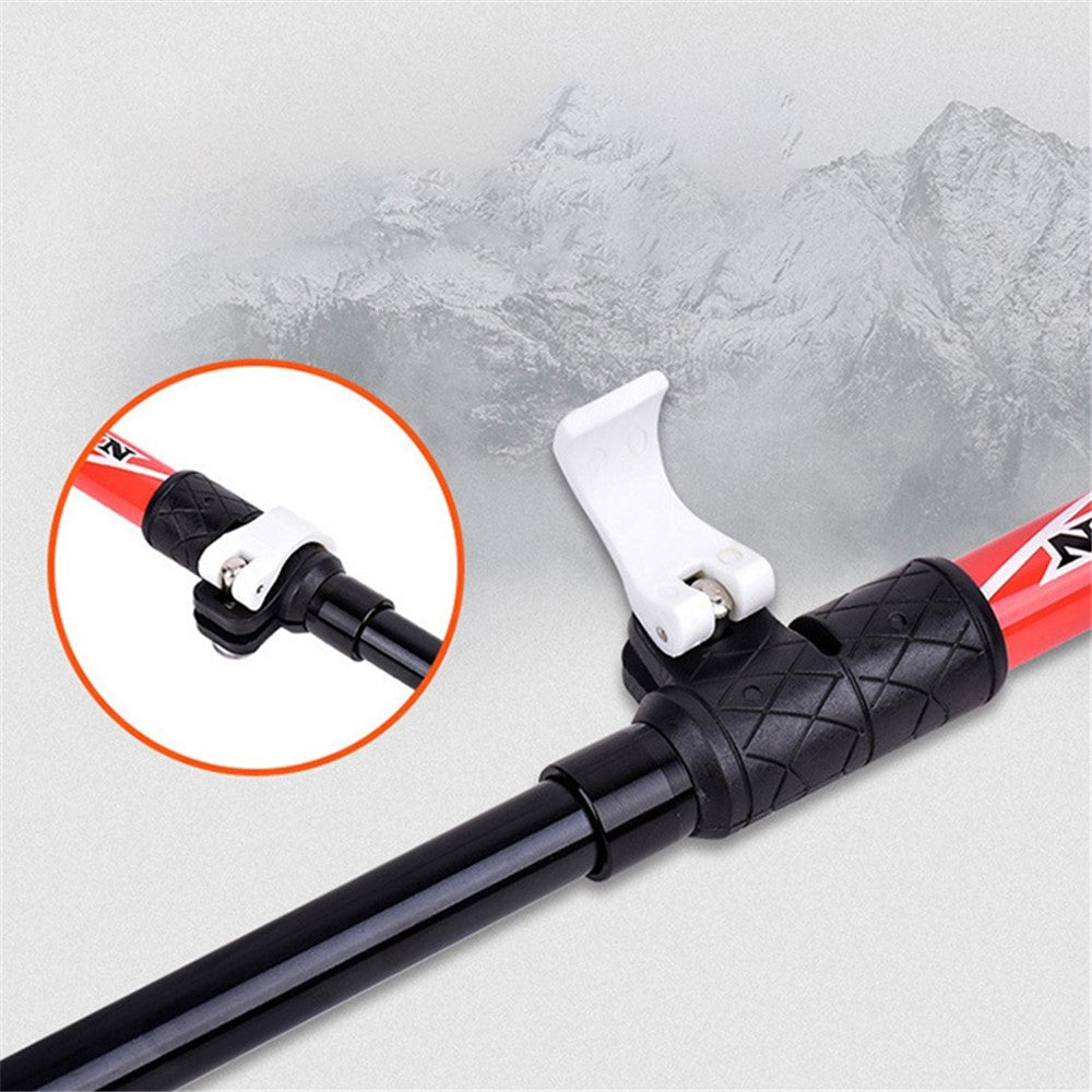 REBORNSUN RBZD0304 Folding Aluminum Alloy Trekking Pole 5-Section Ultra-Light Hiking Stick Adjustable Outdoor Ultra-Short Hiking Pole with External Safe Lock