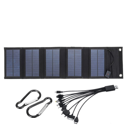 Monocrystalline Foldable Solar Panel Portable Outdoor Power Generator with Carabiner and Cable