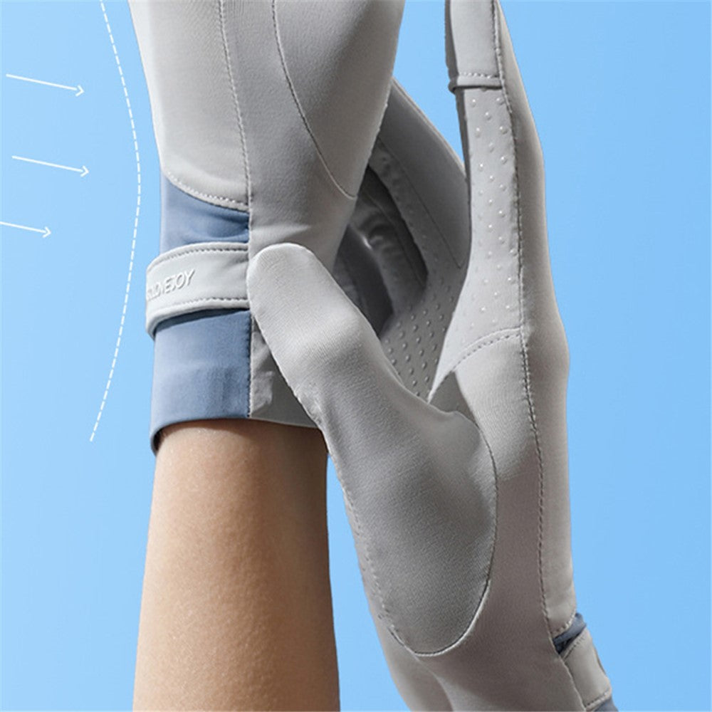 GOLOVEJOY XG58 1 Pair Women UV Protection Ice Silk Gloves Flip Fingertips Anti-skid Summer Cycling Gloves
