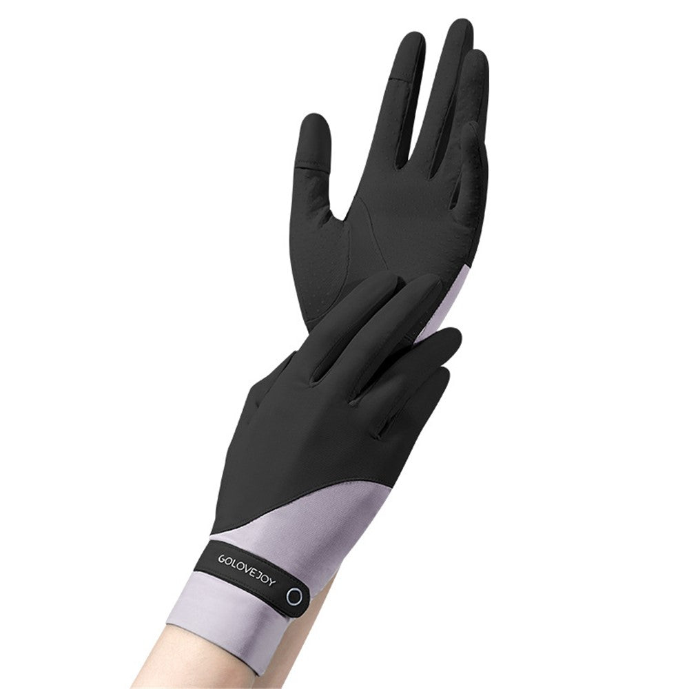 GOLOVEJOY XG58 1 Pair Women UV Protection Ice Silk Gloves Flip Fingertips Anti-skid Summer Cycling Gloves