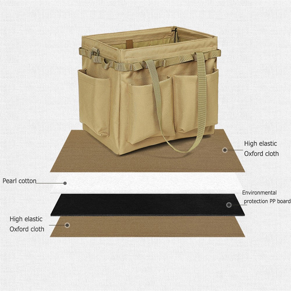 Outdoor Camping Travel Tools Storage Large Capacity Bag Folding Firewood Handbag Picnic Barbecue Cutlery Organizer