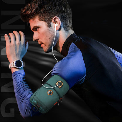 HAOSHUAI 5137 Nylon Phone Carrying Bag Outdoors Sports Armband Pouch Arm Bag for Cell Phone, Coin, Cash