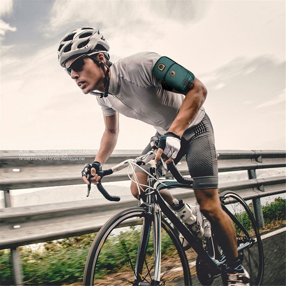 HAOSHUAI 5137 Nylon Phone Carrying Bag Outdoors Sports Armband Pouch Arm Bag for Cell Phone, Coin, Cash