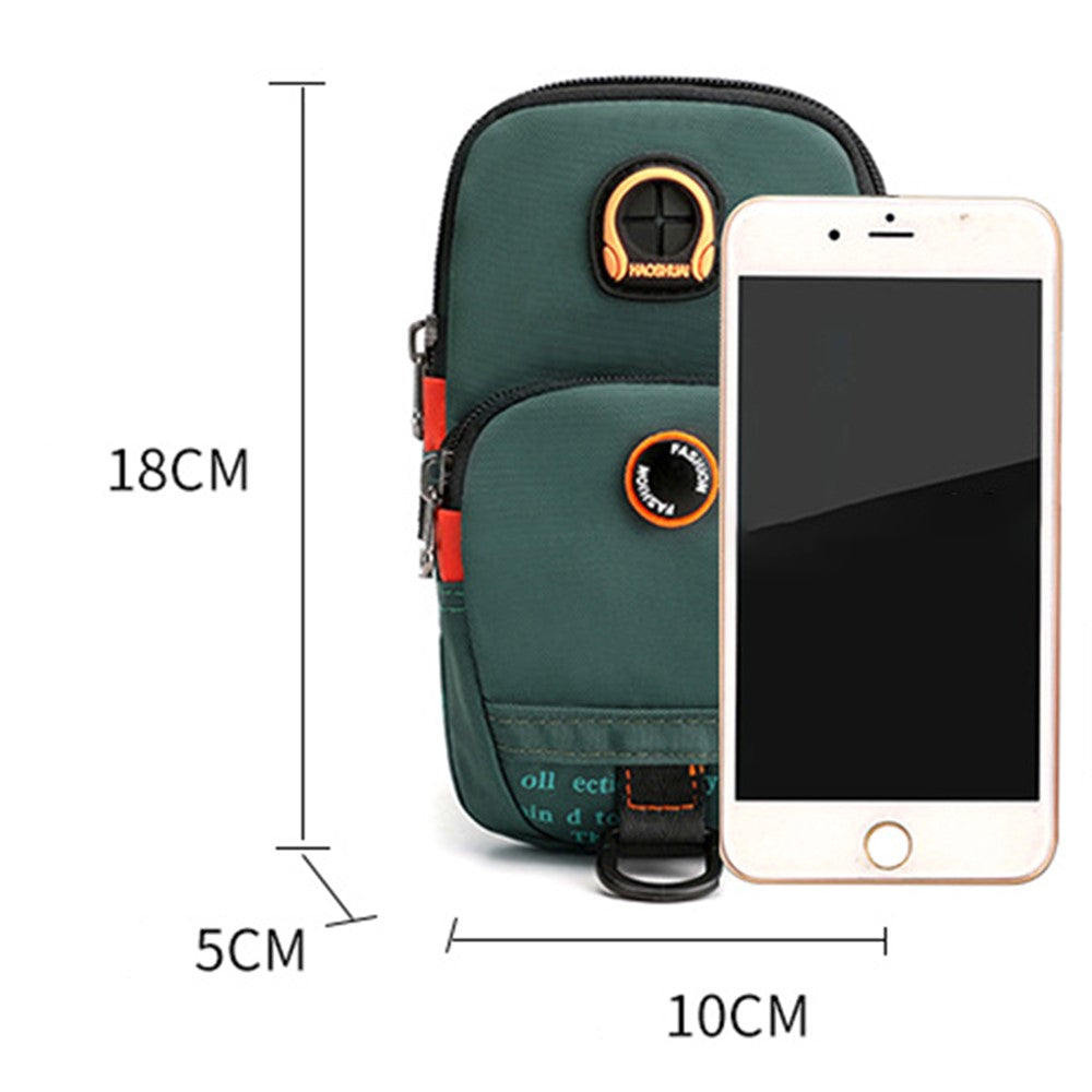 HAOSHUAI 5137 Nylon Phone Carrying Bag Outdoors Sports Armband Pouch Arm Bag for Cell Phone, Coin, Cash