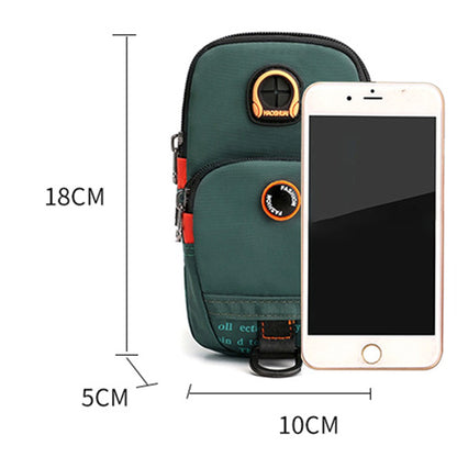 HAOSHUAI 5137 Nylon Phone Carrying Bag Outdoors Sports Armband Pouch Arm Bag for Cell Phone, Coin, Cash