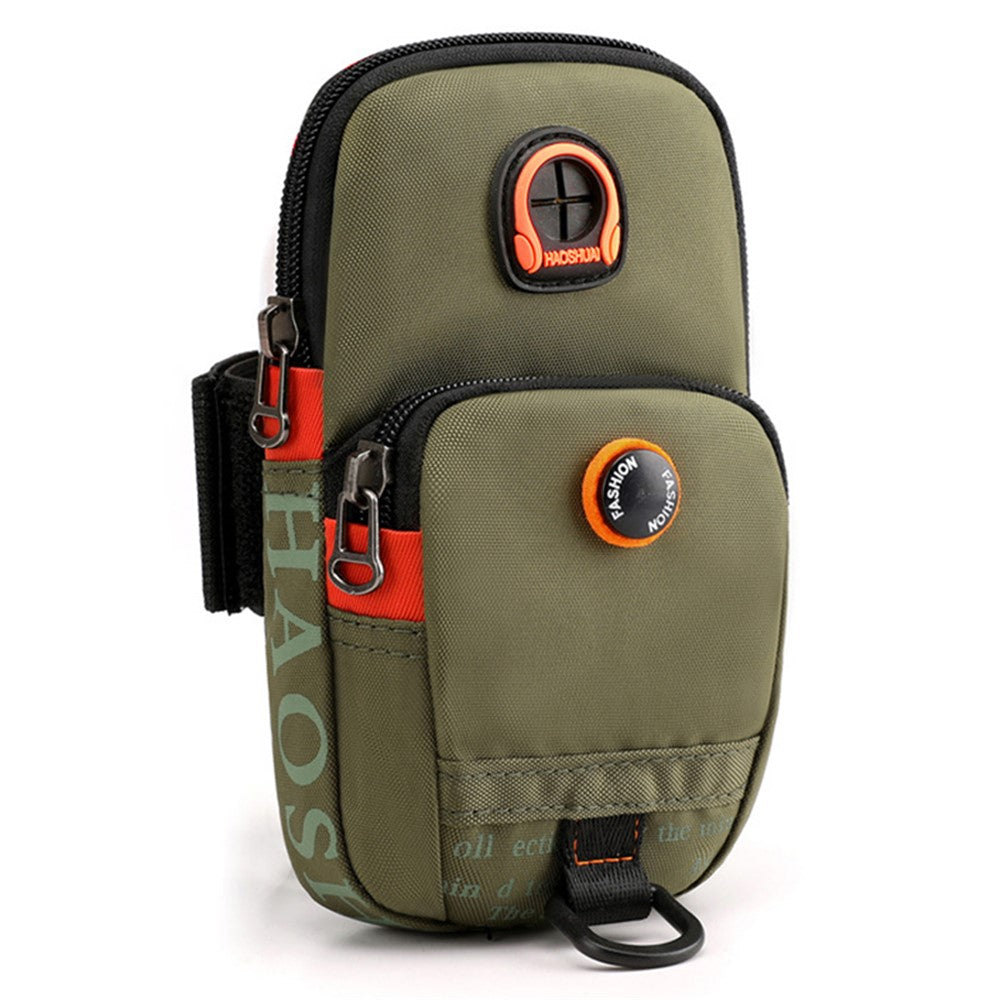 HAOSHUAI 5137 Nylon Phone Carrying Bag Outdoors Sports Armband Pouch Arm Bag for Cell Phone, Coin, Cash