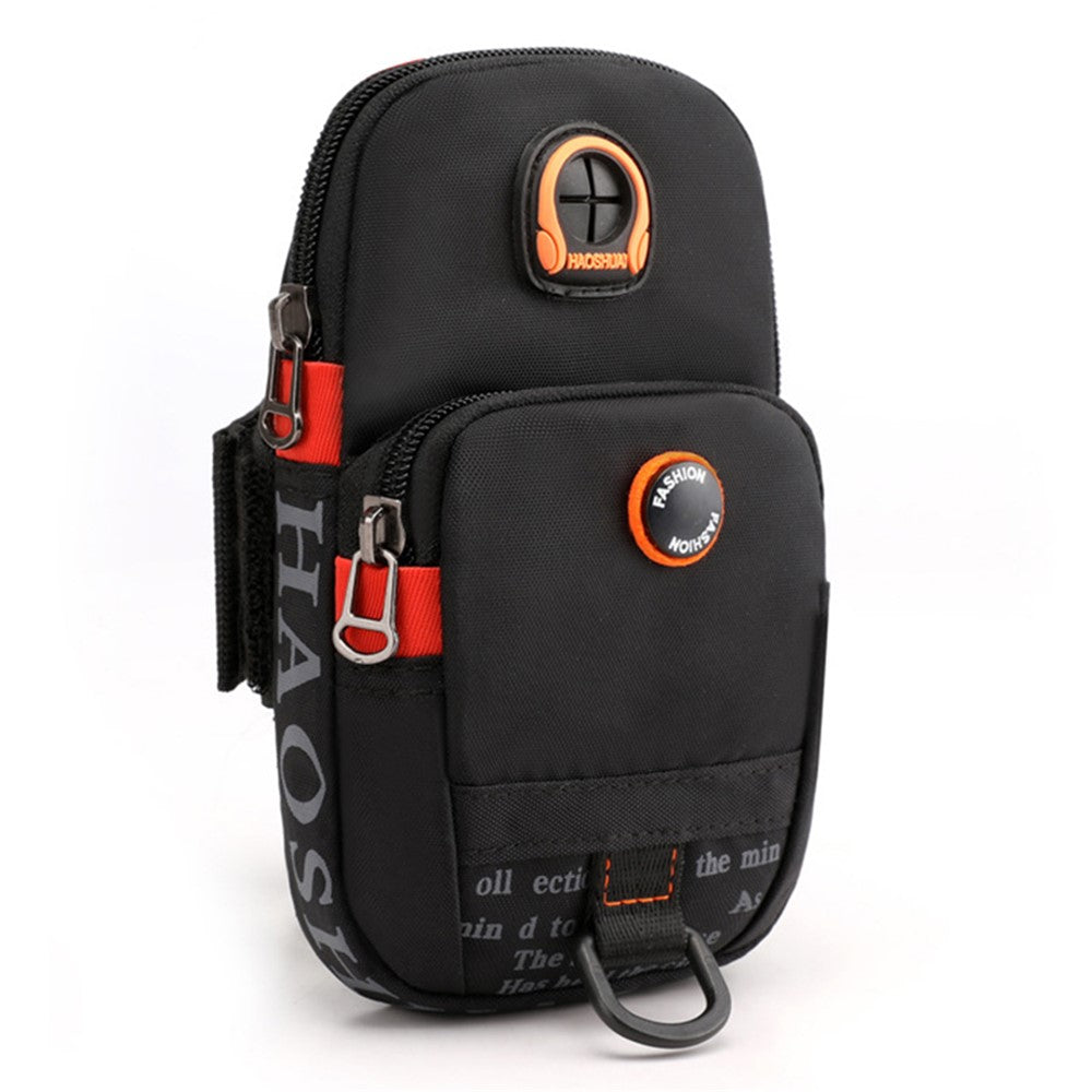 HAOSHUAI 5137 Nylon Phone Carrying Bag Outdoors Sports Armband Pouch Arm Bag for Cell Phone, Coin, Cash