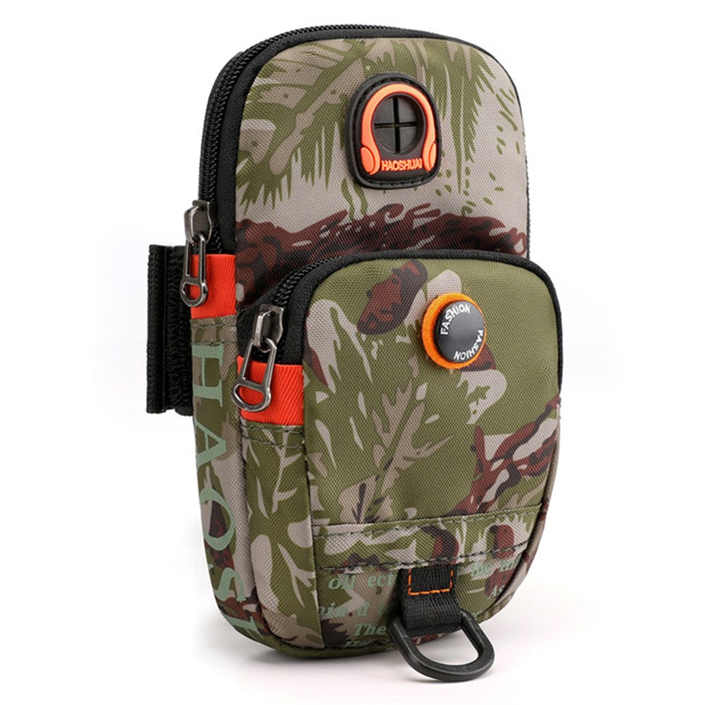 HAOSHUAI 5137 Nylon Phone Carrying Bag Outdoors Sports Armband Pouch Arm Bag for Cell Phone, Coin, Cash