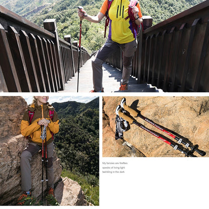 REBORNSUN 62-135CM Outdoor Walking Stick Backpacking Camping 3-Section Carbon Fiber Trekking Pole