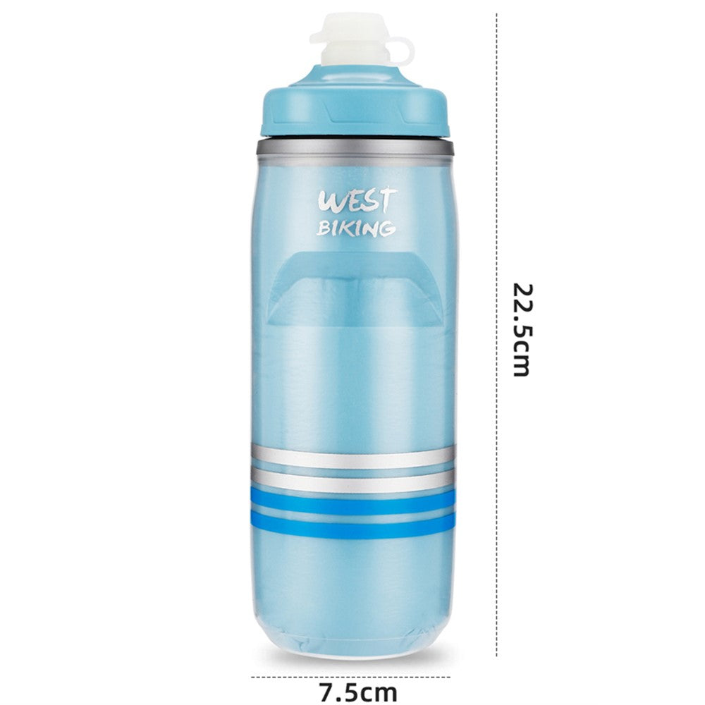 WEST BIKING YP0721046 Sport Insulated Water Bottle Cycling Squeeze PP5 Water Container 620ml (BPA Free, No FDA Certificate)