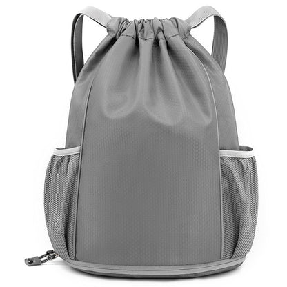 HALIN Men Women Outdoor Drawstring Backpack Waterproof Nylon Shoulder Bag with Reflective Strips