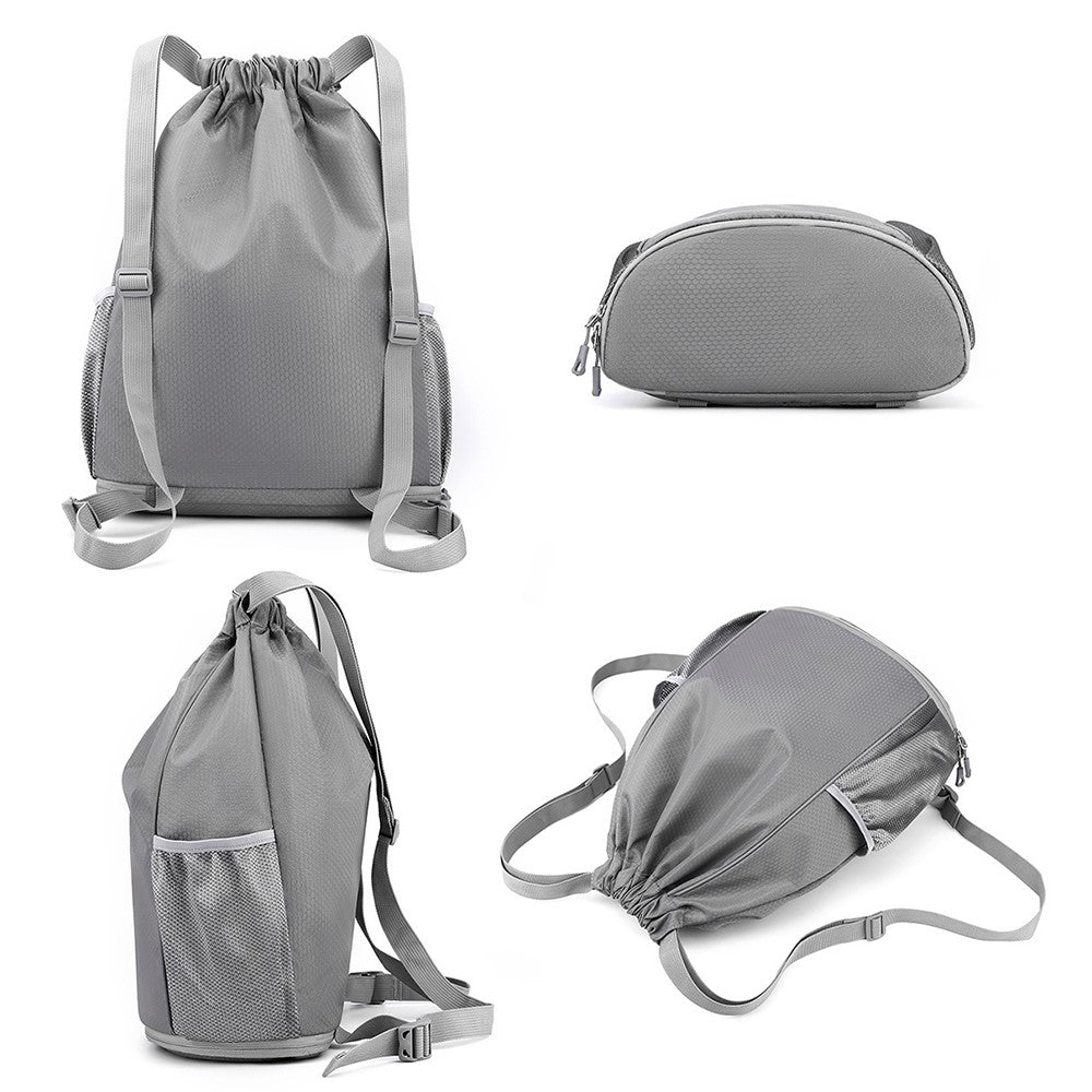 HALIN Men Women Outdoor Drawstring Backpack Waterproof Nylon Shoulder Bag with Reflective Strips