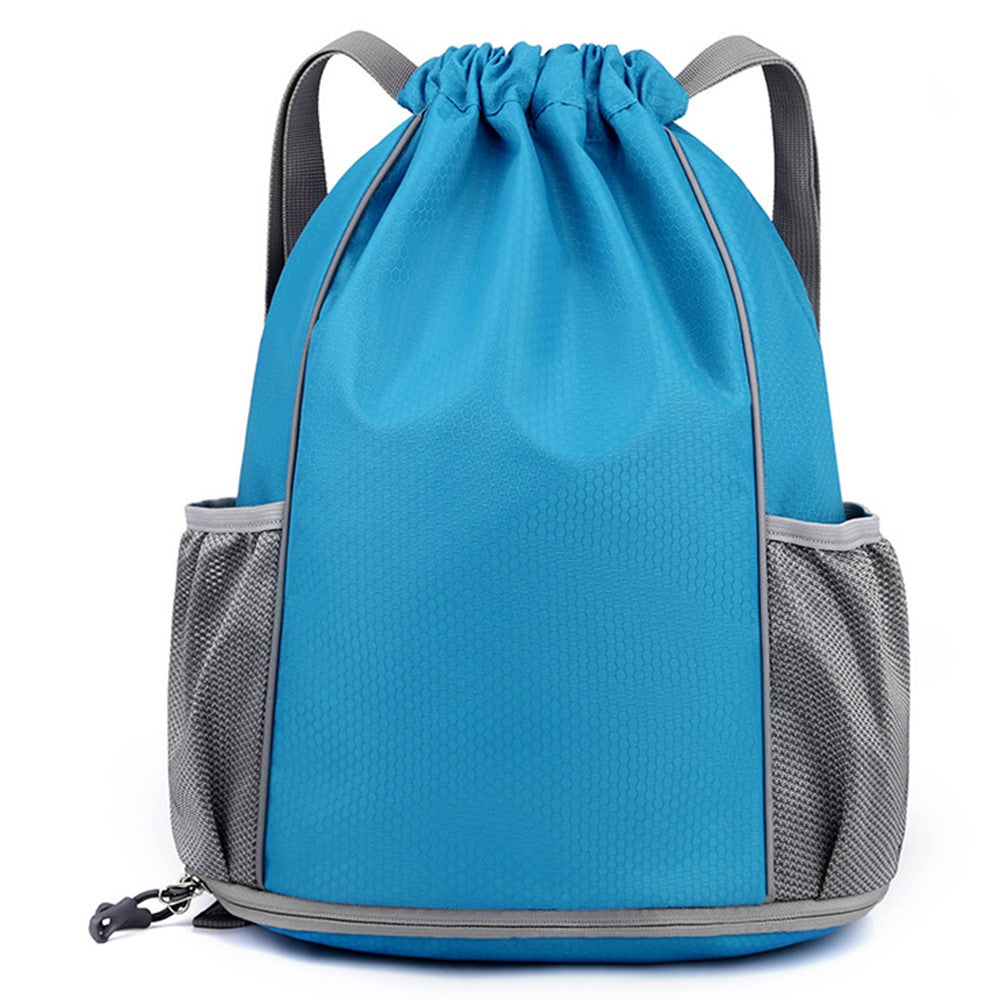 HALIN Men Women Outdoor Drawstring Backpack Waterproof Nylon Shoulder Bag with Reflective Strips