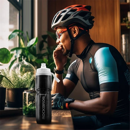 ROCKBROS BT65-1 670ml PP5+Silicone Insulation Water Bottle Cycling Squeeze Type Water Cup (BPA Free, No FDA Certification)
