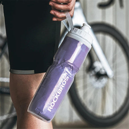 ROCKBROS BT65-1 670ml PP5+Silicone Insulation Water Bottle Cycling Squeeze Type Water Cup (BPA Free, No FDA Certification)