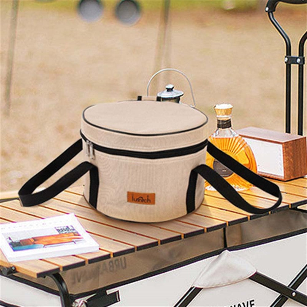 AOTU Large Insulated Oxford Cloth Camping Cookware Storage Bag Cooking Utensils Pot Bowl Organizer Carrier Bag