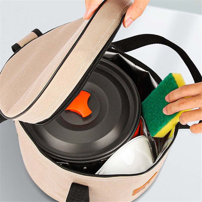 AOTU Large Insulated Oxford Cloth Camping Cookware Storage Bag Cooking Utensils Pot Bowl Organizer Carrier Bag