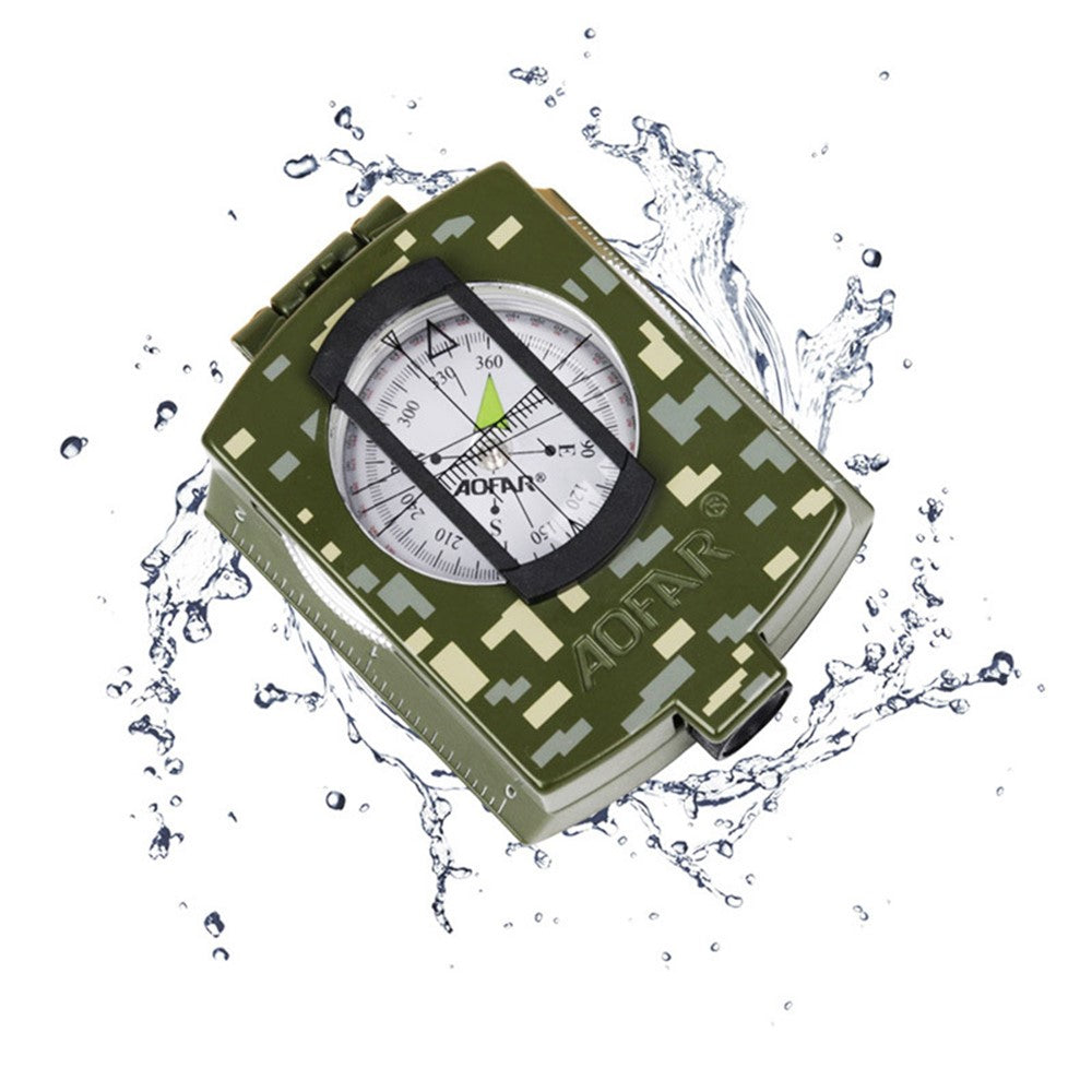AOFAR AF-4580 Zinc Alloy Outdoor Compass Hiking Camping Fluorescent Compass