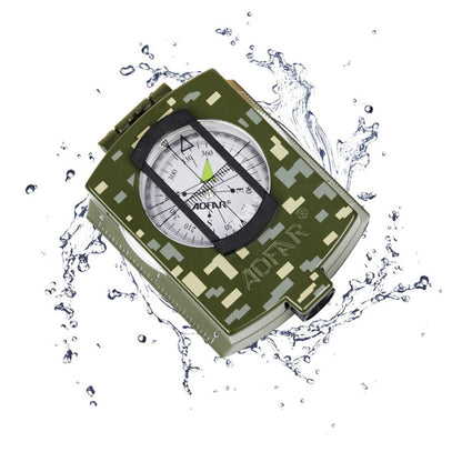 AOFAR AF-4580 Zinc Alloy Outdoor Compass Hiking Camping Fluorescent Compass