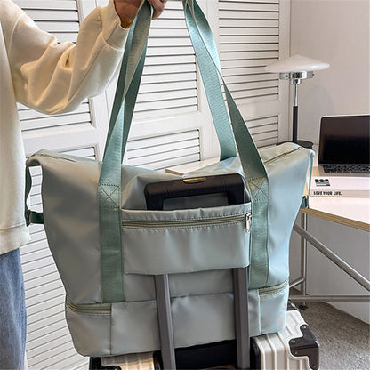 Large Capacity Nylon Waterproof Fitness Tote Single Shoulder Bag Travel Luggage Bag