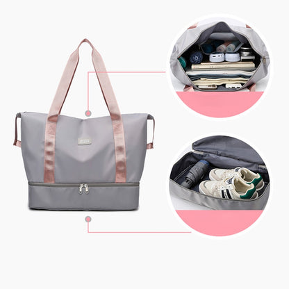 Large Capacity Nylon Waterproof Fitness Tote Single Shoulder Bag Travel Luggage Bag