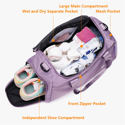 Oxford Cloth Unisex Waterproof Fitness Tote Crossbody Bag Large Capacity Travel Luggage Bag