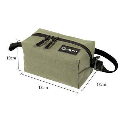 AOTU Camping Tent Canvas Tissue Cover Tissue Paper Storage Box Hanging Holder Bag with Carabiner