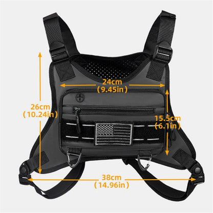 YA585 Outdoor Men Tactical Vest Bag 600D Fabric Chest Back Bag