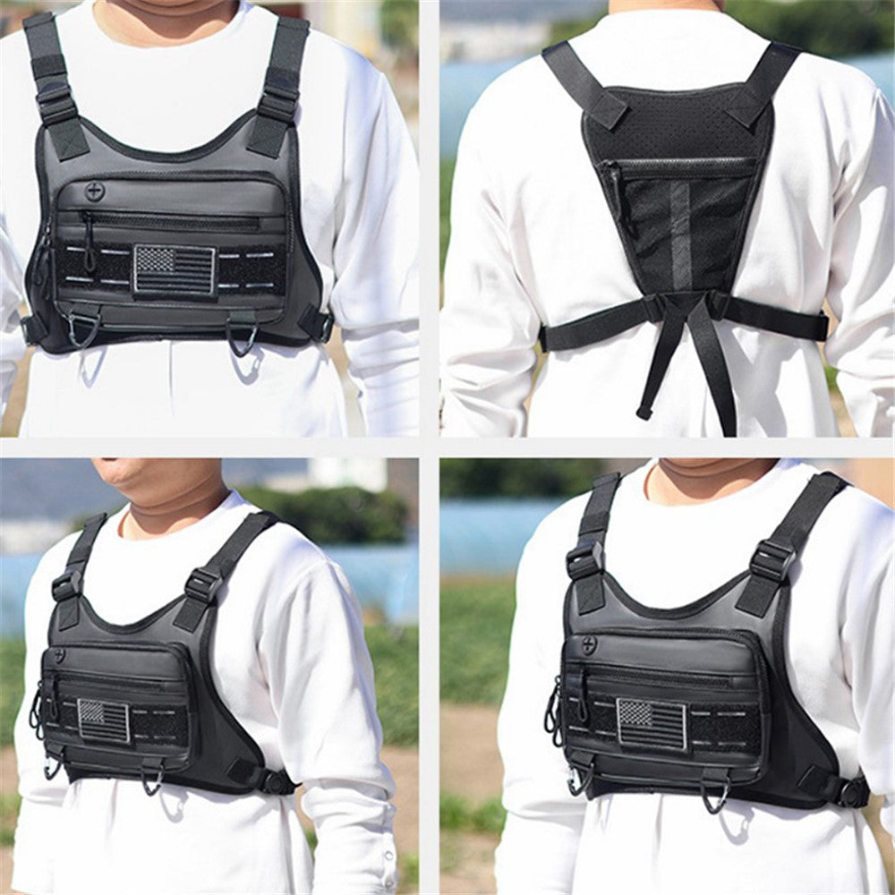YA585 Outdoor Men Tactical Vest Bag 600D Fabric Chest Back Bag