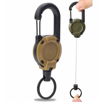 HS-6890 Automatic Retractable Wire Rope Anti-Theft Tactical Keychain Buckle