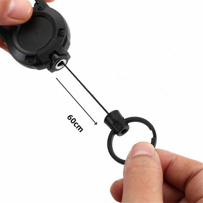 HS-6890 Automatic Retractable Wire Rope Anti-Theft Tactical Keychain Buckle
