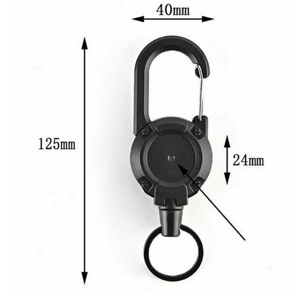 HS-6890 Automatic Retractable Wire Rope Anti-Theft Tactical Keychain Buckle