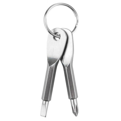 2-in-1 Outdoor Emergency Portable EDC Screwdriver Pocket Tool with Key Ring
