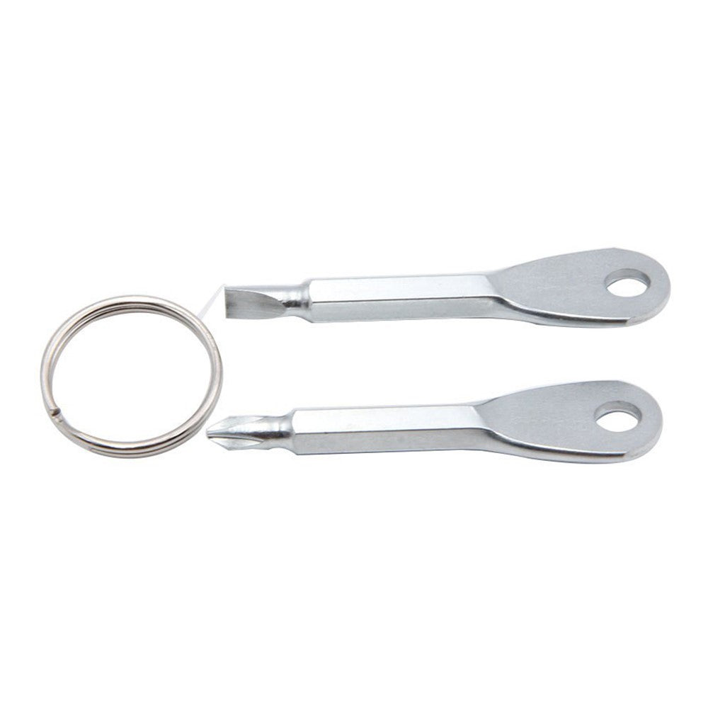 2-in-1 Outdoor Emergency Portable EDC Screwdriver Pocket Tool with Key Ring