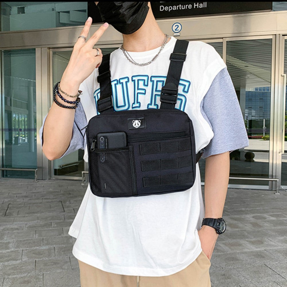 YA3066 Tactical Vest Bag Waterproof Oxford Cloth Chest Bag Casual Daypack Mini Backpack