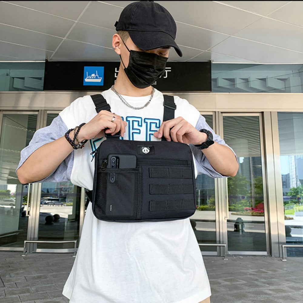 YA3066 Tactical Vest Bag Waterproof Oxford Cloth Chest Bag Casual Daypack Mini Backpack