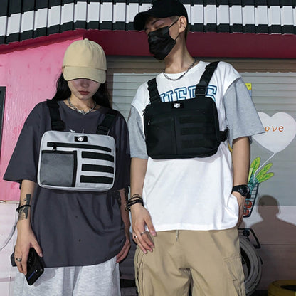 YA3066 Tactical Vest Bag Waterproof Oxford Cloth Chest Bag Casual Daypack Mini Backpack