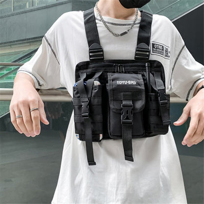 YH6025 Outdoor Tactical Vest Dual Shoulder Bag Oxford Cloth Chest Bag