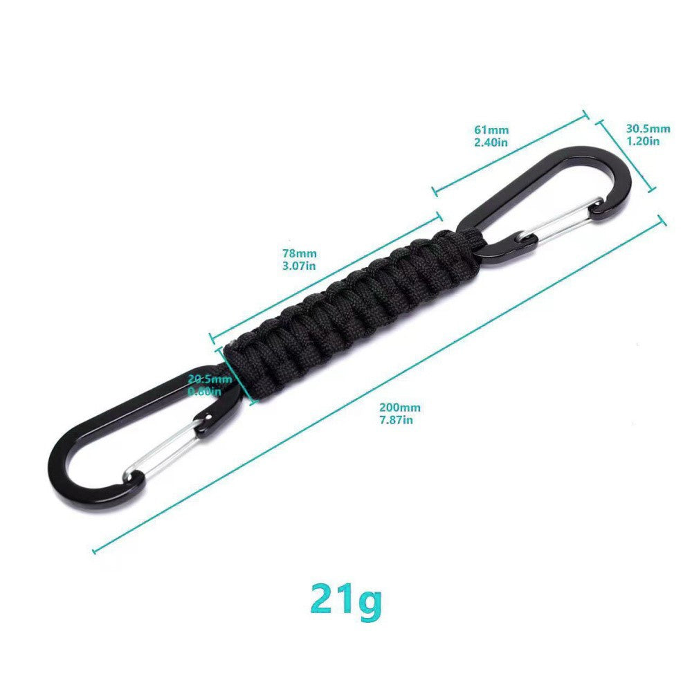 YT15010 Outdoor Climbing Paracord Keychain Carabiner Handcrafted Emergency Gear