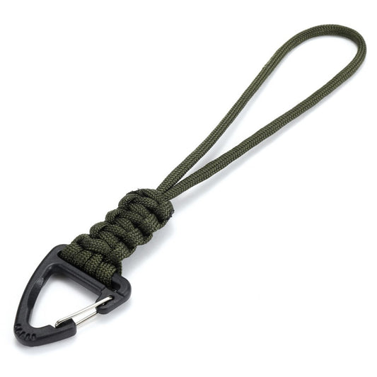 YHDE34 Outdoor Paracord Keychain Woven Lanyard Carabiner Hanging Hook