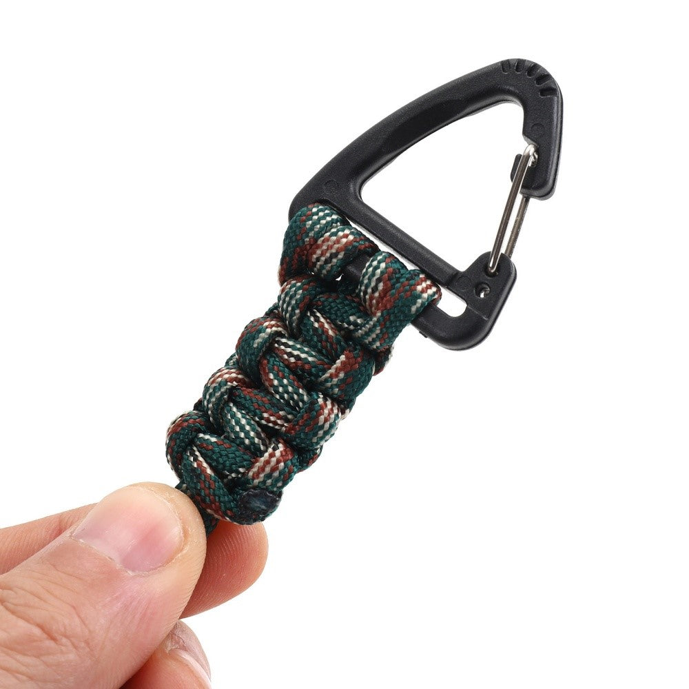 YHDE34 Outdoor Paracord Keychain Woven Lanyard Carabiner Hanging Hook