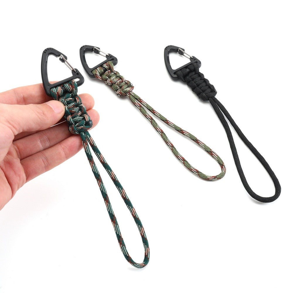 YHDE34 Outdoor Paracord Keychain Woven Lanyard Carabiner Hanging Hook